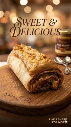 ​Dulce de Leche Dreams: Our Famous Caramel & Cream Crepe Roll!#DulceDeLeche #CrepeRoll #DessertGoals
