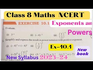 Class 8 Maths Chapter 10 - Exponents and Powers - Ex 10.1 - Q 1 & 2 - NCERT - CBSE - New syllabus