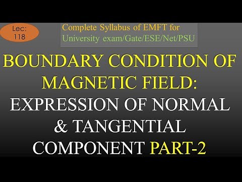 EMFT | Lec 118 | Boundary Condition of Magnetic Field: Expression of Normal & Tangential Part 2 |