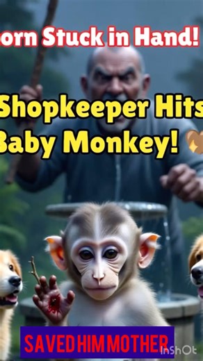 Mom Falls in Well! 😭 Baby MonkeyBeaten… Dogs Save Her! 🐶❤️#shroots#babymonkey#Dogs save #monkeai4