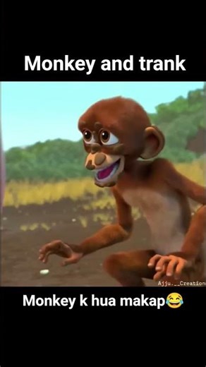monkey and trank cartoon 🐒🐘.