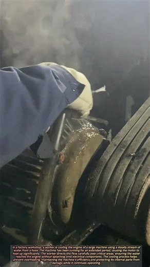 Cooling a Factory Machine Engine with a Water Hose
