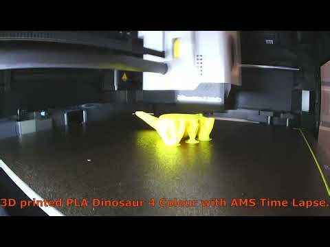 3D printed PLA Dinosaur 4 Colour with AMS Time Lapse.