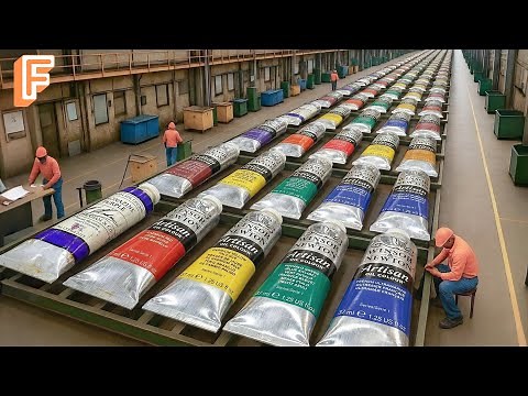How Oil Paint Is Made From Pigment Powder Inside Massive Production Line