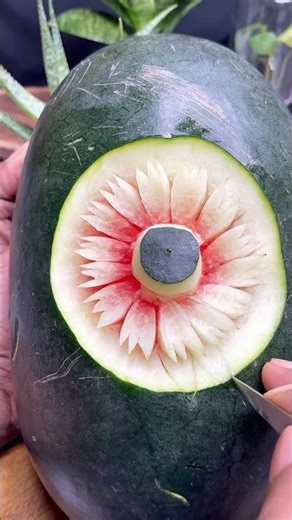 Amazing Watermelon Flower Carving 🌸🍉 | Satisfying Food Art #Shorts