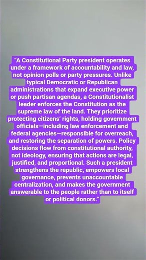 Why a Constitutionalist President Changes Everything