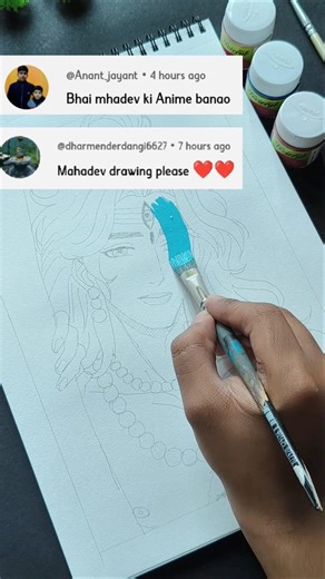 Colouring Mahadev Drawing 🎨| Easy Step by Step Shiva Art Tutorial for Beginners |🙏🖌️ #Art #anime #yt