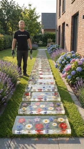 I Turned Plastic Bottles Into a Floral Garden Path