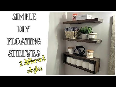 Easy DIY Floating Shelves from a board and dowel | 2 styles