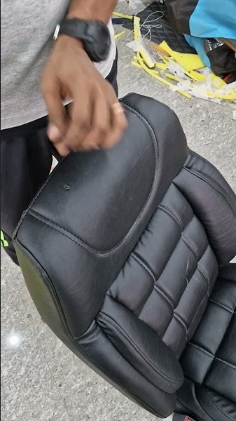 #short car seat cover headrest hole cutting ✂️techniques ✅️