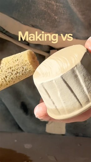 Making vs actually using our viral Ceramic Sauce Pots… #pottery #ceramics #potterystudio #ceramic