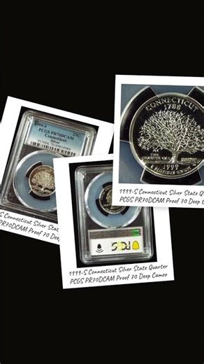 1999-S Connecticut Silver State Quarter PCGS PR70DCAM Proof 70 Deep Cameo