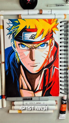 How To Draw Naruto Uzumaki 🔥 From Naruto Shippuden In Style #naruto #narutouzumaki #animeart