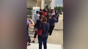 People lining up for Houston Astros merchandise