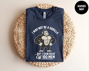 100 Men Vs Gorilla, Embarrassing Shirt, Funny Adult Joke, Conversation Starter, Inappropriate Tee, Rude Dirty Unhinged, Airport Exchange - Etsy