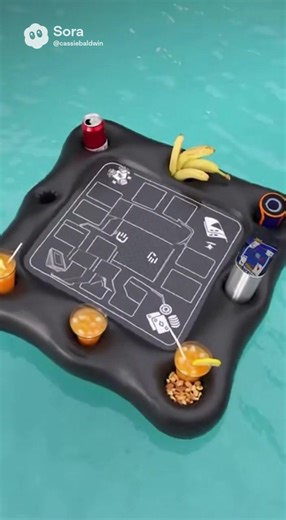 Your pool party is missing this. Floating card table with drink holders and built-in game space. Just float, deal, repeat. #poolparty #cards @Diveblast