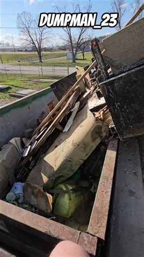 16FT Trailer Dumps HUGE Wood Load into 40 Yard Container! 🌲💥 #ASMR