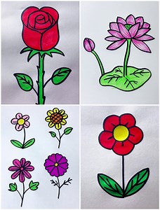 Easy to Learn Flower Drawings to Make in Easy Steps | Kidpid