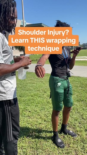 Try this wrapping technique Shoulder pain Injury rehab Shoulder pain relief How to wrap the shoulder Injury recovery tips #athletictrainer #sportsmedicine #privatetrainer #shoulderpainrelief #CapCut