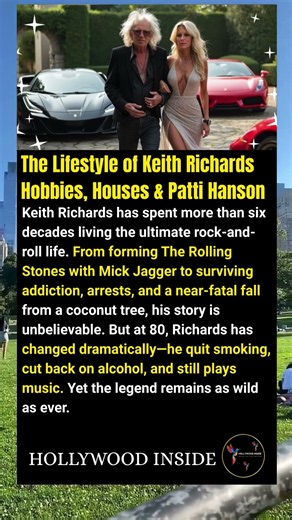 The Lifestyle of Keith Richards Hobbies, Houses & Patti Hanson #shorts