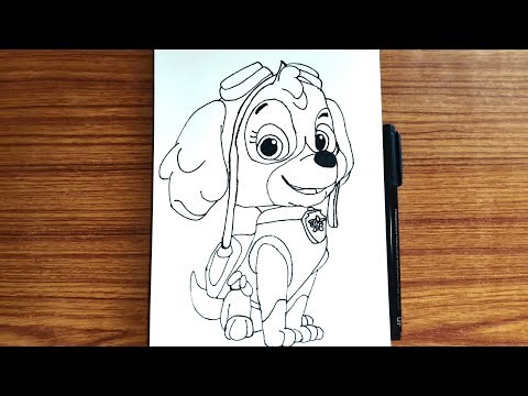 Paw patrol skye drawing for kids | easy drawing kids step by step 
