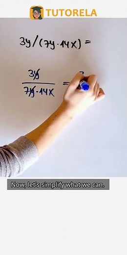Simplify 3y/(7y·14x) Easily | Fraction Solution #Math #AdditionalArithmeticRules