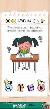 Brain test Level 142 student can't think Walkthrough