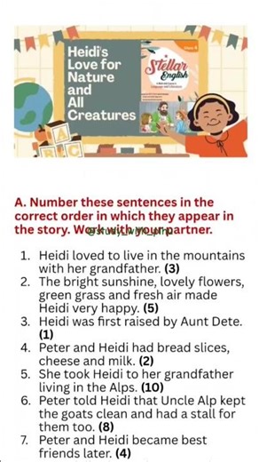 Heidi’s Love for Nature and All Creatures | Class 4 Stellar English Unit 1 | Question Answer | Q&A