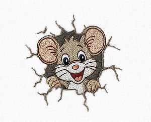 Mouse Breaking Wall Embroidery Design for Machine Embroidery - Etsy Australia