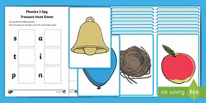 Phonics Phase 2 I-Spy Treasure Hunt Games Activity Pack