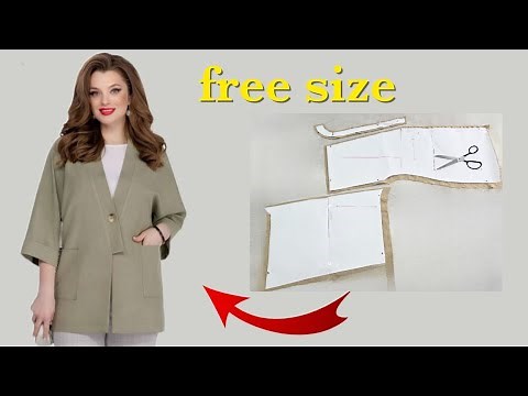 Cutting and sewinga free size womens jacket