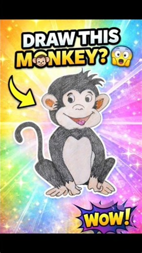 Cute Monkey Drawing #shorts #shortsfeed #youtubeshorts #drawing #viral #trending #art #viralvideo