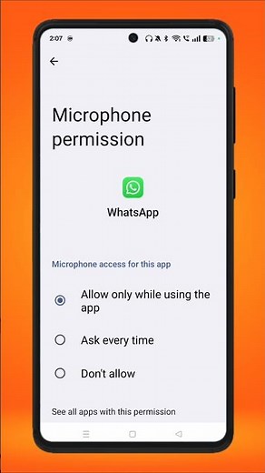 Whatsapp Voice Allow Kaise Kare 📢 | Whatsapp Permission On Kaise Kare #shorts #viral #tech #whatsapp