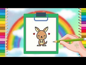 Kangaroo Drawing 🦘 | How to Draw a Kangaroo Step by Step | Easy Cute Animal Drawing