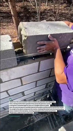Concrete Block Wall Installation Guide #Masonry #Construction #Bricklaying
