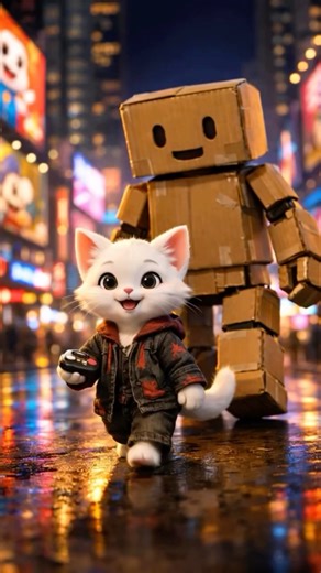 Ai Pulse Lab on Instagram: "🤖💔 Kitten Lost His Cartoon Robot 🐱😢 #kitten #aicat #story #meow"