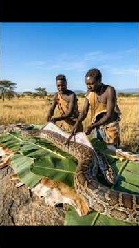 Chaba Cooks Giant Python Over Open Fire | African Bush Survival Cooking