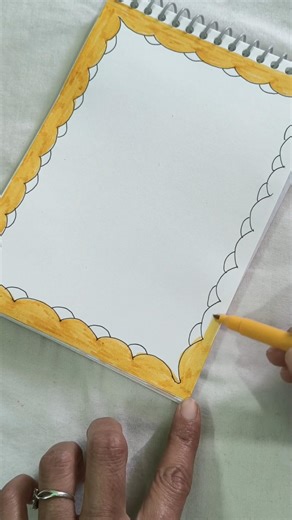 Border Design With Yellow 💛 Colour #art #shorts