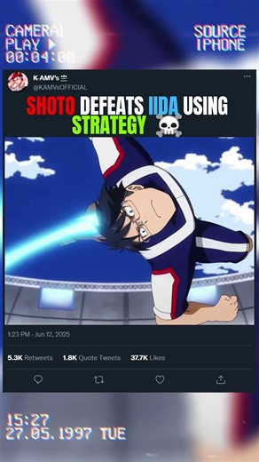 SHOTO DEFEATS IIDA USING STRATEGY ☠️ | #anime #animeedit #myheroacademia
