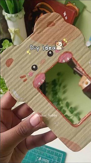Cute Diy Mirror using Cardboard 🌼#viralvideo #cardboardcrafts #diy #bestoutofwaste