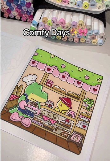 Comfy Days Coloring Book: Relaxing Art with Ohuhu Markers