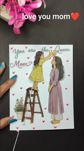 👑Make MOM Feel Like a QUEEN! 💓 DIY Mothers Day Card!