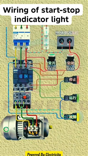 Wiring of start-stop indicator light | 𝘗𝘰𝘸𝘦𝘳𝘦𝘥 𝘉𝘺 𝘌𝘭𝘦𝘤𝘵𝘳𝘪𝘤𝘪𝘵𝘺