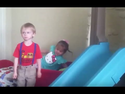 Hilarious! Kiss Me - 3-Year-Old Boy Feeling Rejected by Little Girl