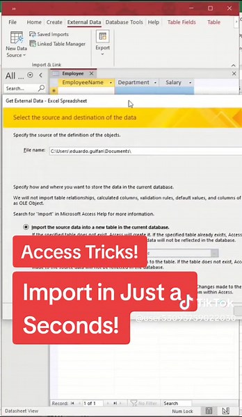 Ms access Tricks! Import Excel File in just few Seconds #msaccesstutorial #msaccb #msaccess