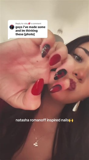 Natasha Romanoff Inspired Marvel Nails