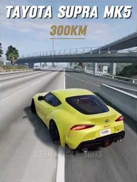 Toyota Supra Brake Test 1000km/h #beamngdrive #crash #simulation