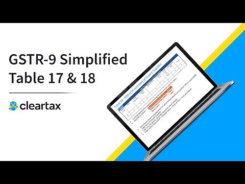 GSTR-9 Simplified - Tables 17 & 18