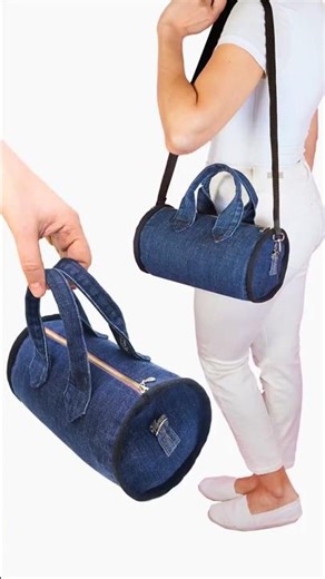 DIY cute Duffle Bag from Old Jeans Miarti🪡🧵✂️ 👜