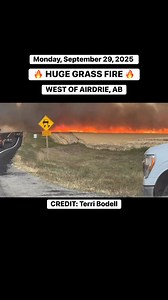 749K views · 3.5K reactions | Woah! An impressive look at the grass fire burning out of control west of Airdrie near Big Hill Springs Road and Symons Valley Road earlier today. We’re hearing from local residents that the fire might be out now, but no official word from emergency responders yet. Please avoid the area until we get an all clear from the RCMP. Credit: Terri Bodell | Alberta Storm Watch | Facebook